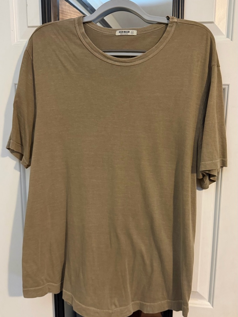 Buck Mason Pima Curved Hem Tee XL Washed Sandalwood Made in USA